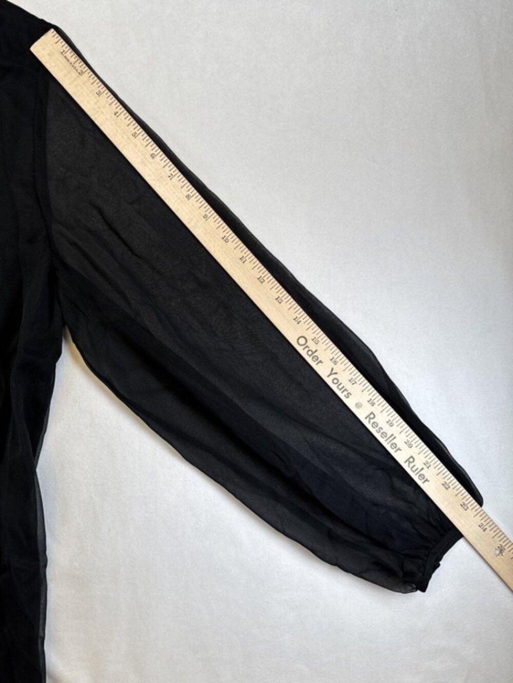 NWT Linda Allard Ellen Tracy Sheer Silk Blouse Black Size 16 - Picture 15 of 16
